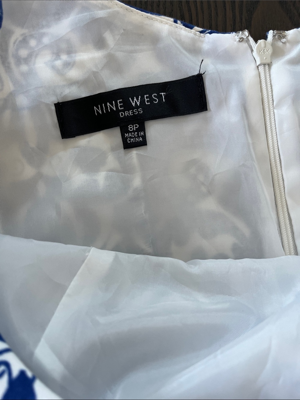 Nine West Navy and White Tile-Print Mini Dress - Picture 9 of 13